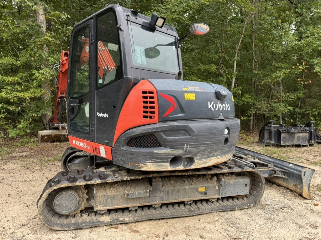 Home Free's Kubota KX080-5 excavator with dozer blade